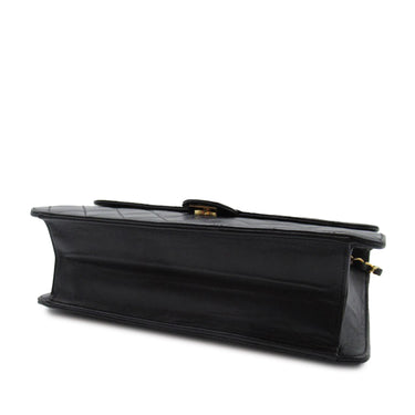 Black Chanel CC Quilted Lambskin Single Flap Shoulder Bag - Designer Revival