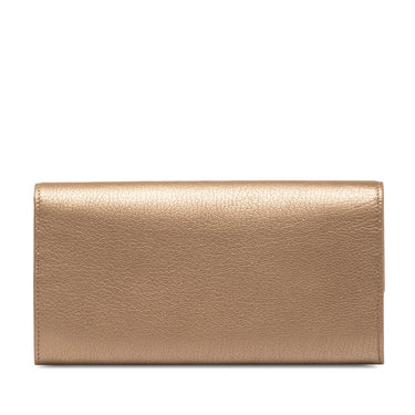 Gold Cartier Love Leather Long Wallet