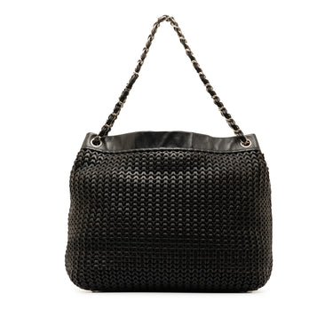 Black Chanel Woven Caviar Leather Tote - Designer Revival