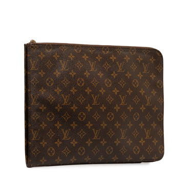 Brown Louis Vuitton Monogram Poche Documents Portfolio Business Bag - Designer Revival