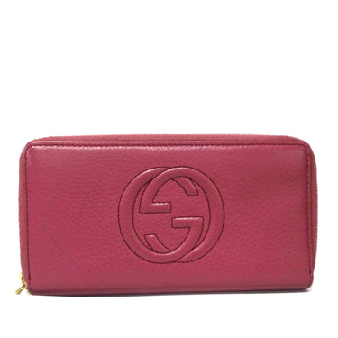 Red Gucci Soho Leather Long Wallet