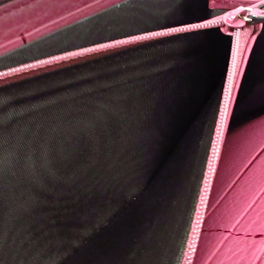 Red Gucci Soho Leather Long Wallet - Designer Revival
