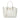 White Prada Small Soft Calf Trimmed Saffiano Zippered Tote Satchel