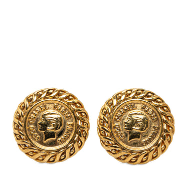 Gold Chanel Coco Clip-On Earrings - Designer Revival