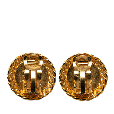 Gold Chanel Coco Clip-On Earrings - Designer Revival