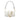 White Fendi Versace Vitello Seta Fendace Mini Brooch Baguette Satchel