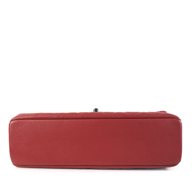 Red Chanel CC Quilted Lambskin Single Flap Shoulder Bag - Designer Revival