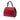 Red Fendi Leather and Pequin Canvas Selleria Silvana Satchel