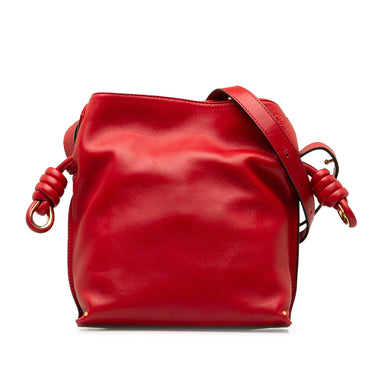 Red Loewe Small Flamenco Knot Crossbody Bag - Designer Revival