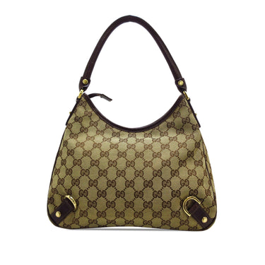Brown Gucci GG Canvas Abbey D-Ring Shoulder Bag - Designer Revival