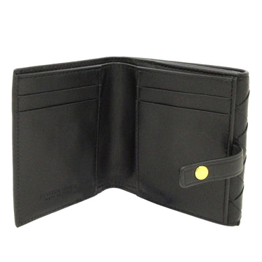 Black Bottega Veneta Intrecciato Leather Bifold Wallet - Designer Revival