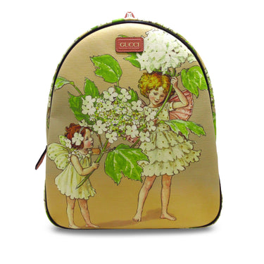 Green Gucci GG Supreme Children's Fairy Print Backpack - Designer Revival
