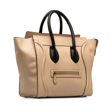 Brown Celine Mini Bicolor Luggage Tote - Designer Revival