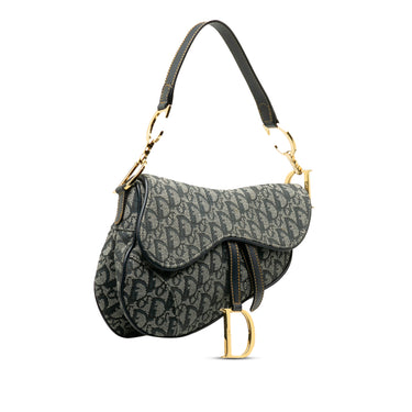 Brown Dior Oblique Canvas Saddle Shoulder Bag