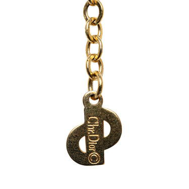 Gold Dior Logo Pendant Necklace - Designer Revival