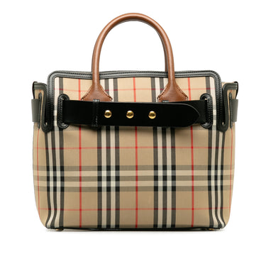 Beige Burberry Small Vintage Check Belt Bag Satchel - Designer Revival