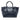 Blue Prada Glace Calf Twin Pocket Double Handle Satchel