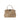 Beige Fendi Mini Leather Iconic Peekaboo Satchel