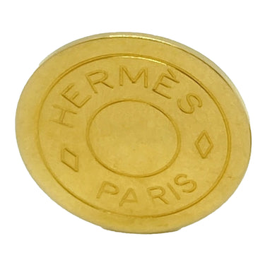 Gold Hermès Bijouterie Fantaisie Clou De Selle Clip On Earrings