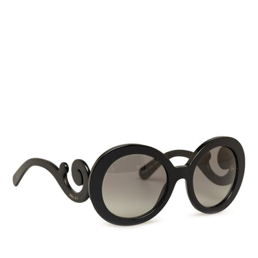 Black Prada Round Baroque Sunglasses - Designer Revival