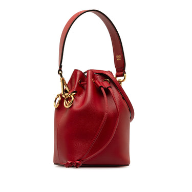 Red Fendi Mini Mon Tresor Bucket Bag - Designer Revival