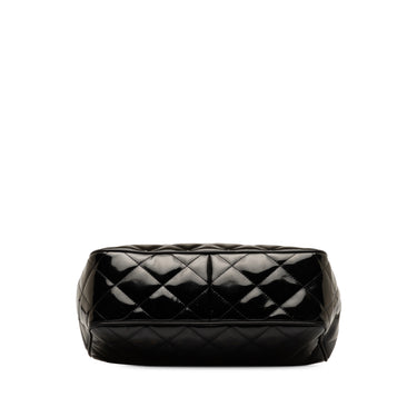 Black Chanel Quilted Patent Handbag