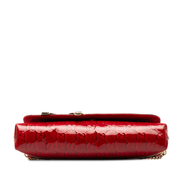 Red Gucci Patent Guccissima Mayfair Shoulder Bag