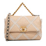 Beige Chanel Medium Crochet and Calfskin 19 Flap Bag Satchel - Designer Revival