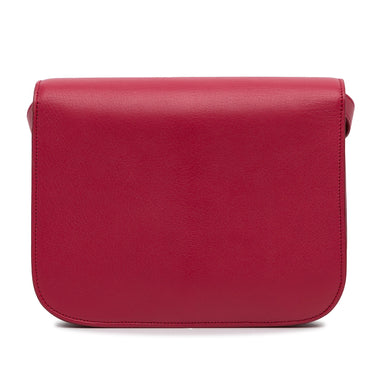 Red Celine Medium Classic Box Shoulder Bag - Designer Revival
