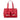 Red Burberry House Check Trimmed Grainy Calfskin Horn Toggle Tote