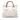 White Gucci Calfskin Bamboo Diana Tote