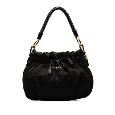 Black Prada Tessuto Bow Handbag