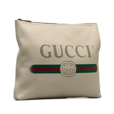 White Gucci Gucci Logo Clutch Bag