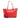 Red Gucci Leather Bamboo Tassel Tote