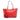 Red Gucci Leather Bamboo Tassel Tote