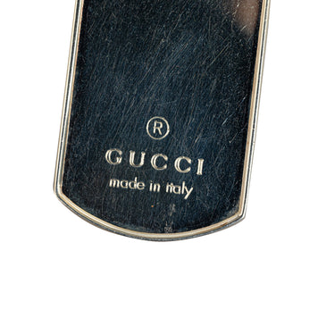 Silver Gucci Double Dog Tag Pendant Necklace