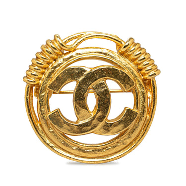 Gold Chanel CC Brooch - Designer Revival