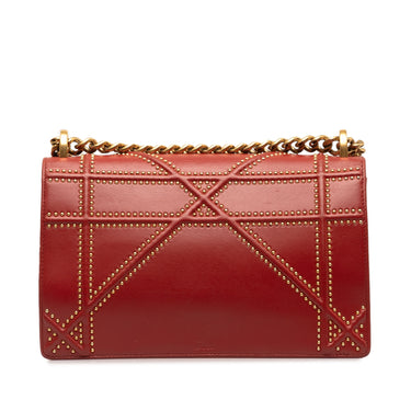 Red Dior Medium Studded Diorama Crossbody Bag