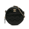 Black Chanel Quilted Lambskin Round Crossbody - Designer Revival