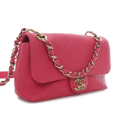 Pink Chanel Caviar City Walk Flap Crossbody Bag