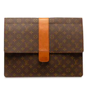 Brown Louis Vuitton Monogram Lena Porte Documents Envelope Briefcase Business Bag