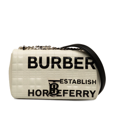 White Burberry Small Horseferry Lola Crossbody Bag