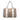 Beige & White Gucci Medium GG Canvas Bamboo Libeccio Tote