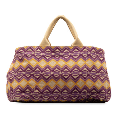 Purple Prada Canapa Stampata Tote Bag - Designer Revival