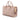 Beige Prada Saffiano Lux Double Zip Frame Tote Satchel