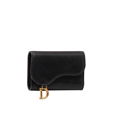 Black Dior Leather Saddle Key Holder