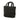 Black Prada Small Raffia Effect Crochet Embroidered Logo Tote