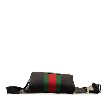 Black Gucci Canvas Web Slim Belt Bag - Designer Revival