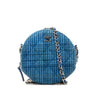 Blue Chanel Quilted Tweed Round Clutch With Chain Crossbody Bag - Designer Revival