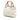White Gucci Small Calfskin Bamboo Shopper Satchel